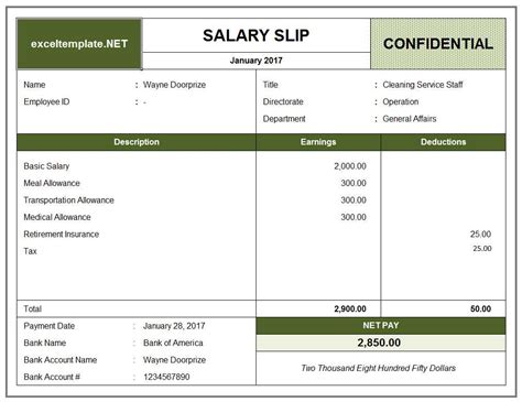 Salary Slip Excel Templates Throughout Salary Statement Format In Excel Db Excel Com