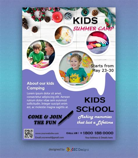 Making Memories Kids Summer Camp Flyer Template Gec Designs