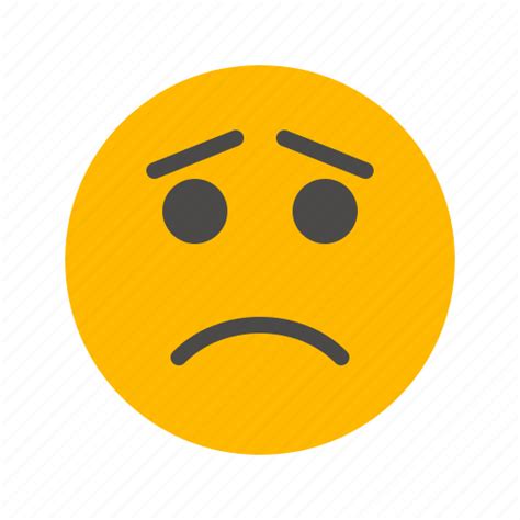 Emoji Emoticon Moody Sadness Scared Sorrow Worried Icon