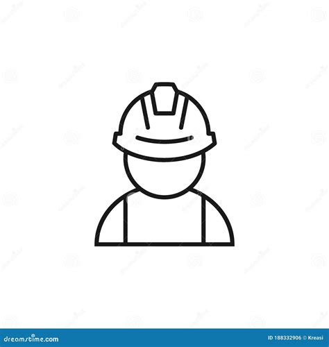 Construction Worker Icon Vector Illustration Stock Vector
