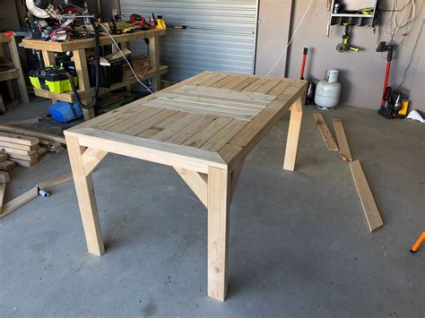 Outdoor Pallet Timber Dining Table Bunnings Workshop Community