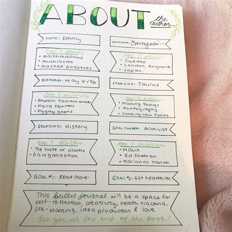 Personalize Your Bullet Journal With An About Me Page