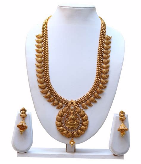 Swarajshop Alloy Golden Designer 14 Kt Gold Plated Necklaces Set Buy