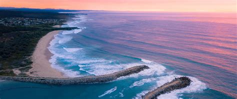 Download Wallpaper 2560x1080 Beach Coast Sea Waves Nature Aerial