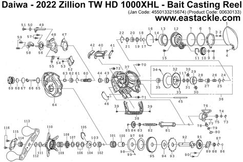 Daiwa Zillion Tw Hd Xhl Bait Casting Reel Schematics And