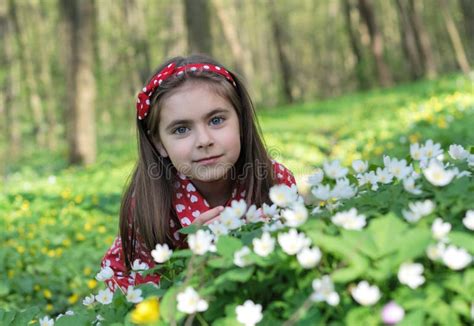 Girl In Flowers Stock Image Image Of Hair Outdoor Expression 10599439