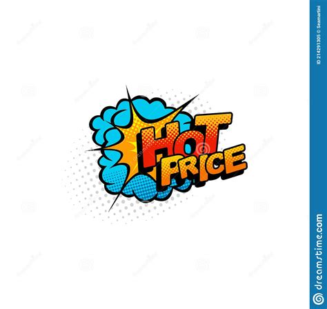 Comic Label Hot Price Sale Special Offer Burst Tag Stock Vector