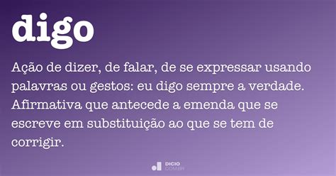 Digo Dicio Dicionário Online De Português