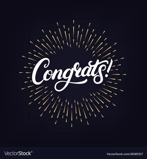 Congrats Hand Written Lettering Royalty Free Vector Image
