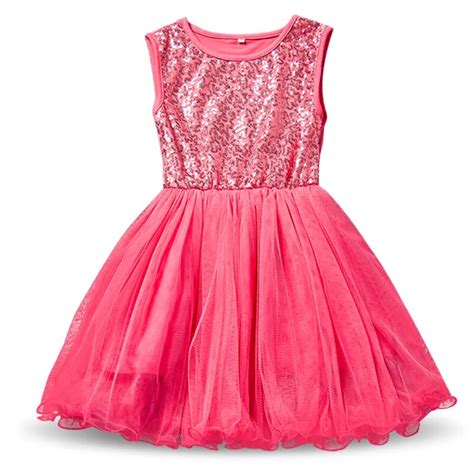 Princess Sparkle Sequins Dress Baby Kids Girls Events Party Wear Tutu