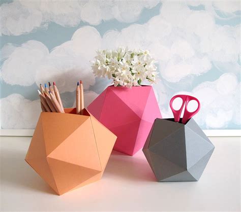 Diy Origami Desk Organisers Craft Origami Cards Origami Templates