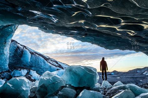 Glacial Ice Cave Svinafellsjokull Glacier In Skaftafell National Park