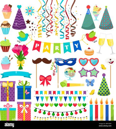 Birthday Party Design Elements Birthday Celebration Invitation Vector