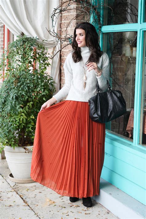 Pleated Fall Maxi Skirt Style Waltz