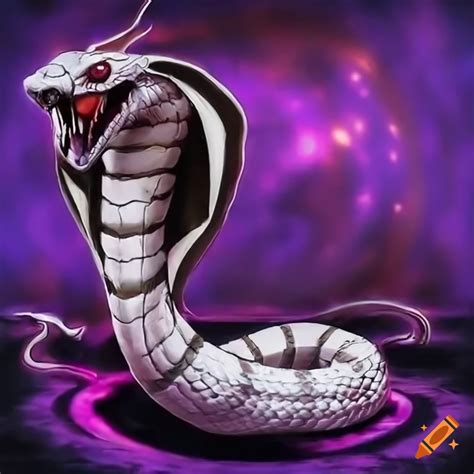 Yu Gi Oh Giant White Serpent Cobra Apophis With Red Eyes And Sharp