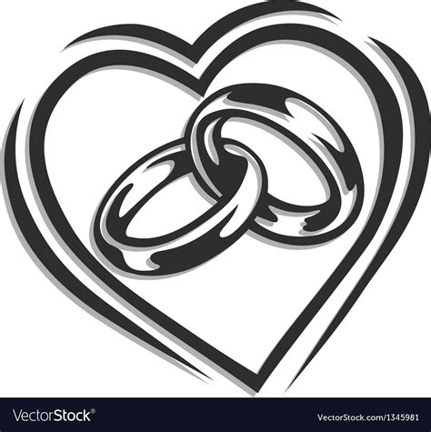 Wedding Ring In Heart Royalty Free Vector Image Vectorstock