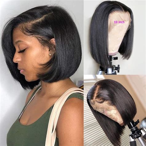 Buy Bly Short Straight X Frontal Bob Wigs Human Hair Pre Plucked For