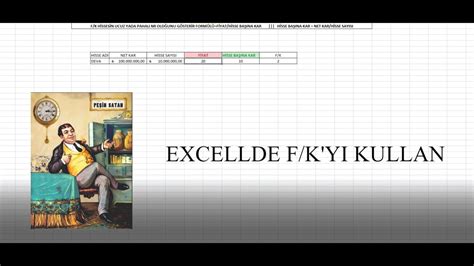 Excel Kullanarak F K Hesaplamay Ren Youtube