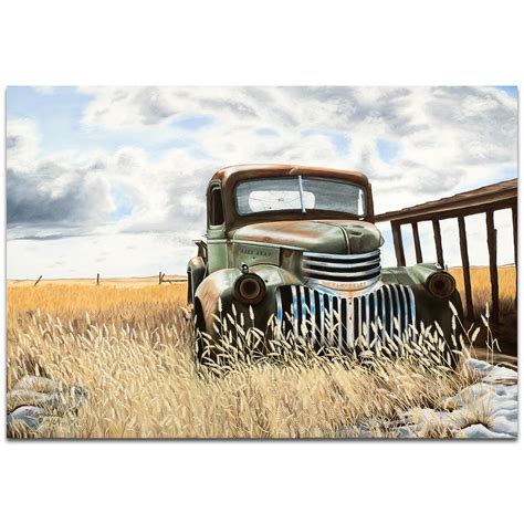 Vintage truck wall decor ford f 100 v8 pickup art print poster (16x20): Metal Art Studio - Swede's Old Truck by Todd Mandeville - Americana Wall Art on Metal or ...
