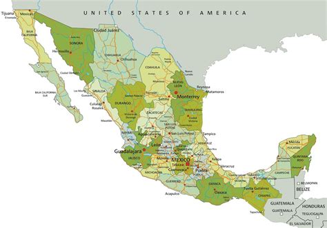 Mapas De México Con Y Sin Nombres De Ciudades Y Estados