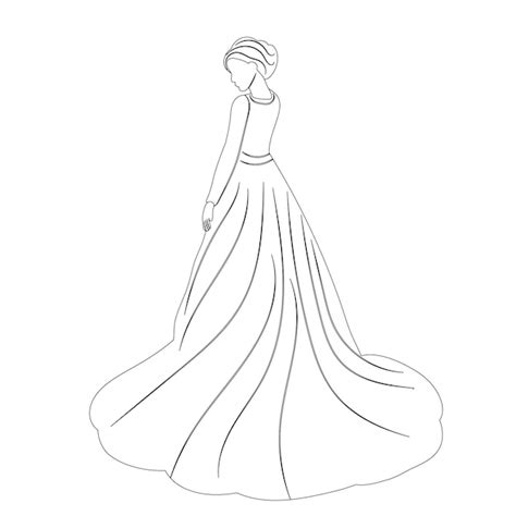 Premium Vector Bride Outline Sketch On White Background Isolated