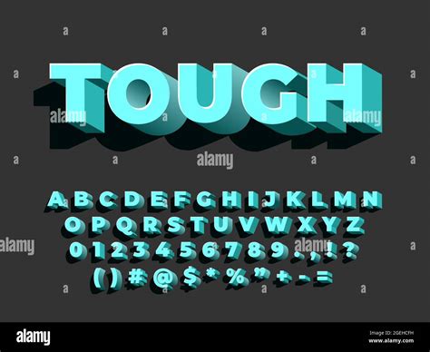 Bold 3d Font Strong Typography Retro Style Alphabet Letters Numbers