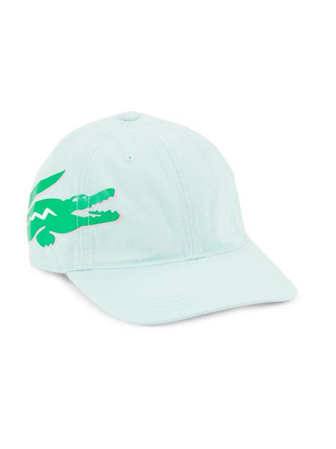 lacoste women s oversized crocodile cotton gabardine cap s in green modesens