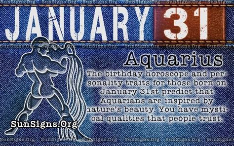 January 31 Zodiac Horoscope Birthday Personality - SunSigns.Org