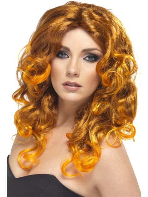 Adult Sexy Glamour Light Auburn Wig Ladies Fancy Dress Costume Party Accessory