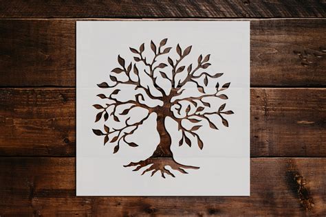 Tree Of Life Stencil Reusable Tree Stencil Art Stencil Diy Etsy