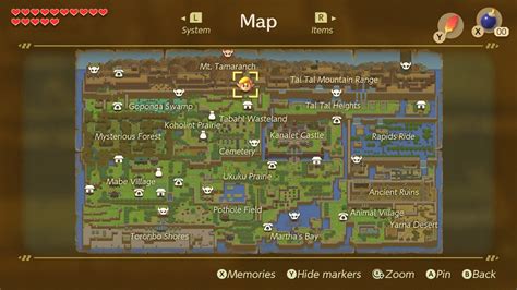 Zelda Links Awakening Map Guide All Fast Travel And Dungeon