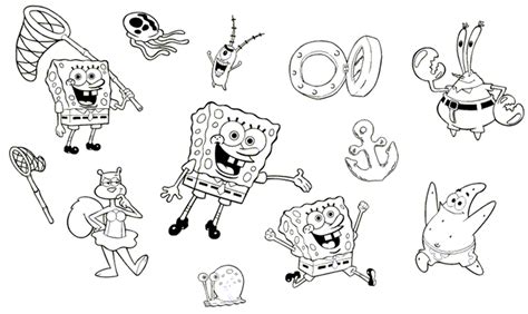 Dibujos Para Colorear De Bob Esponja Y Sus Amigos Spongebob Drawings