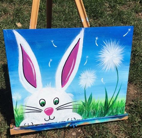 How To Paint An Easter Bunny Step By Step Painting Easter Canvas