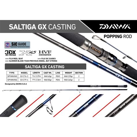 Jual Joran Popping Daiwa SALTIGA GX 2023 Light Popping Shopee Indonesia