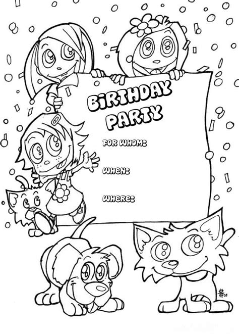 Download and print free happy birthday cat coloring pages to keep little hands occupied at home; Free Invitations Coloring Pages To Kids