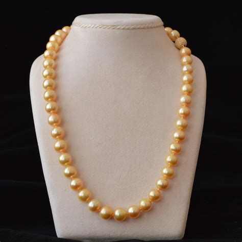 Intens Golden Yellow South Sea Pearl Necklace Rocks And Clocks