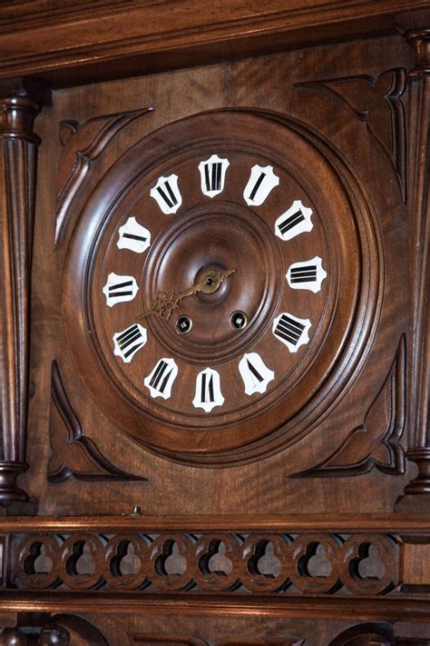 Antique Gothic Walnut Wall Clock At 1stdibs
