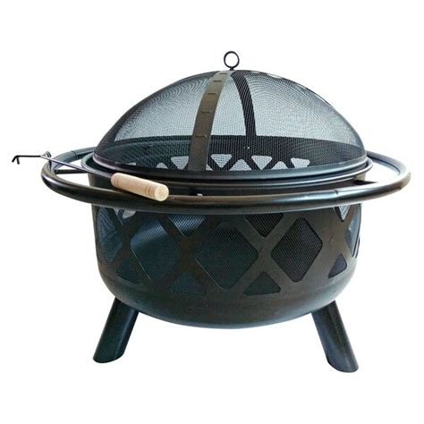 Shop Peaktop Steel Wood 30 Inch Round Outdoor Burning Fire Pit Free