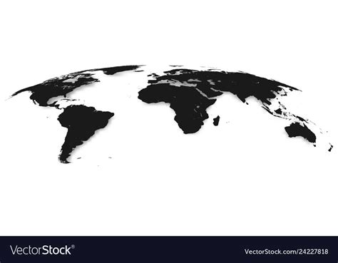 World Map Isolated On White Background In Gray Vector Image