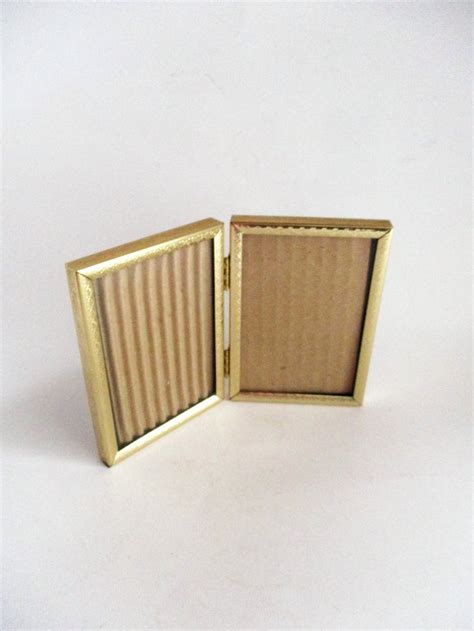 vintage double frame gold tone 3 5 x 5 hinged picture frame etsy hinged picture frame