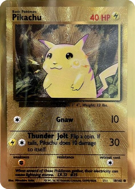 Pokémon Pikachu Gold Celebration Metal Card Munimorogobpe