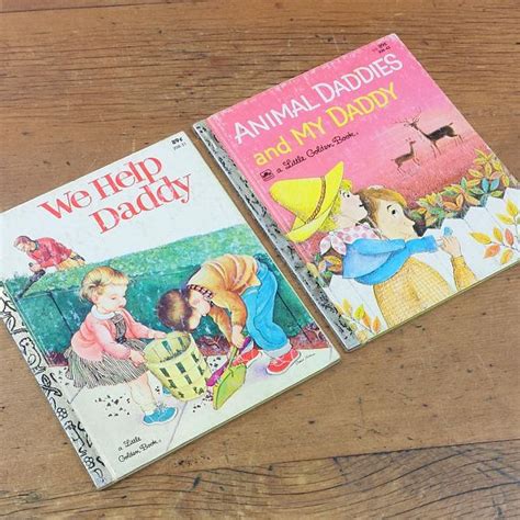 a little golden book trio set about daddy we help daddy etsy little golden books daddy