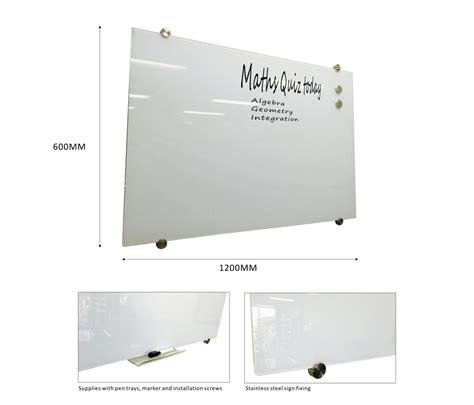 Glass White Board Magnetic White 1200x600mm Ebay