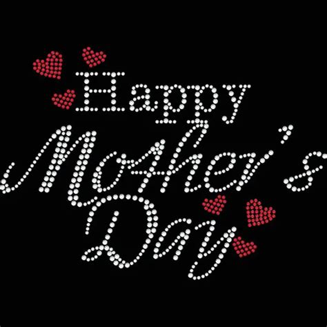 2pclot Happy Mothers Day Hearts Hot Fix Rhinestone Applique Hot Fix Rhinestone Transfer Motifs