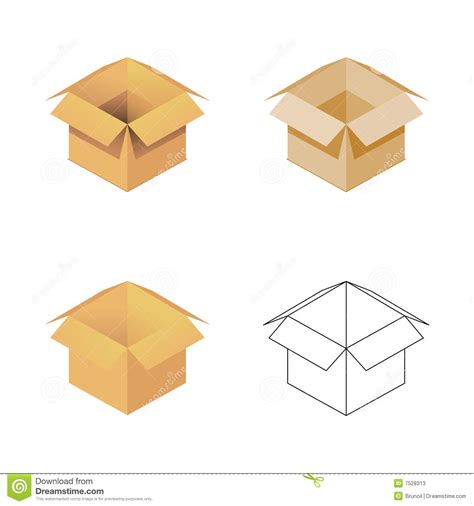 Open Cardboard Box Icon 3d Model Of Box Vector Illustration