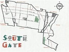 South Gate Drawing | South gate, Map art, Drawings