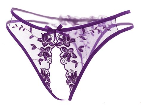 Women Sexy Seductive Foreplay Lace Open Crotch G String T Panties Thong