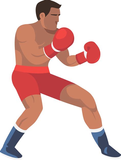 Boxer Cartoon Illustration Boxing Sport Fight Flat Design 25068179 Png