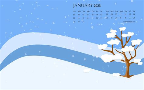 January 2023 Calendar Desktop Wallpaper Printable Calendar Blank