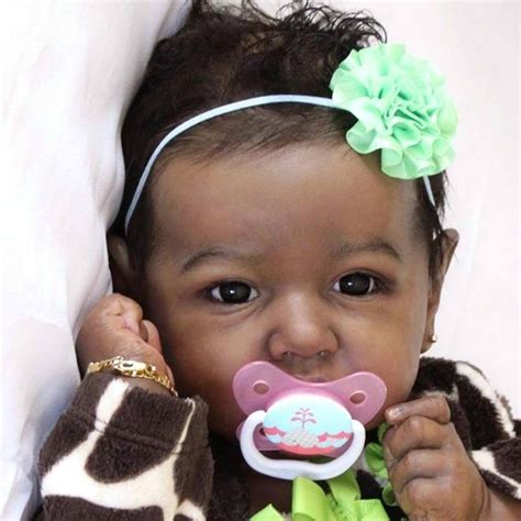 Dollreborns Black Newborn Lifelike African American Super Realistic Reborn Baby Doll Girl